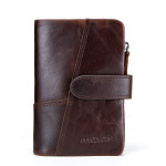 Fashion Stitching Long Cowhide Leather Men's Wallet