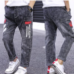 Boys' Jeans Spring And Autumn Models 2021 New Pants, Big Children's Spring Models, Boys Trendy, Children's Clothing Casual Pants Trendy