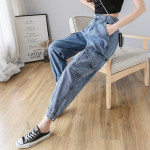 Students' High Waist Loose Overalls Casual