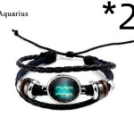 Twelve constellation glass piece couple bracelet