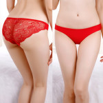 Checkered Colorful Leopard Print Lace Low Waist Ice Silk Underwear