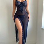 Sexy Lace Cutout Pajamas Jumpsuit Sheer Mesh Sexy Lingerie Suit