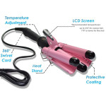 3 Barrel Hair Curling Iron Wand With LCD Temperature Display