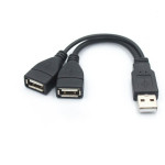 Mounted USB One Two Data Line Extension Cable Adapter Car