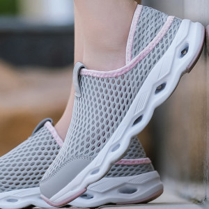 Summer Half Slipper Breathable Casual Shoes Can Step On Heel Mesh Shoes