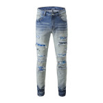 Men's Jeans Slim Blue Jeans With Small Feet