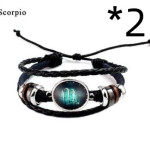 Twelve constellation glass piece couple bracelet