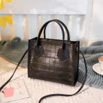 Serpentine Color Contrast Lock Chain Platinum Square Bag