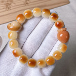 Natural Weathering White Jade Bodhi Root Straight Cut Bracelet