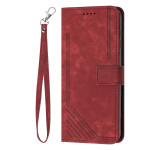 Leather Case Skin Frosted Striped Card Wallet Crossbody Rope