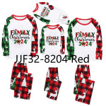 Parent-Child Christmas Homewear Suit Plaid Stitching Printing