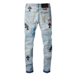 High Street Print Light Blue Cross Jeans