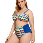 Plus Size Ruched Bikini Floral Printed Swimsuit Europe And America