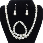 Fast sell hot bridal decorations, wedding jewelry set, pearl necklace, earring, bracelet wholesale