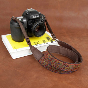 Embroidered camera strap