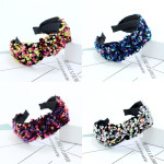 Hair Color Super Glitter Cross Knot Headband