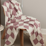 Checkerboard Lamb Fleece Casual Sofa Blanket