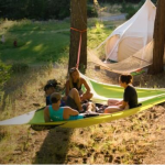 Multi-Person Hammock Three Point Design Portable Hammock Multi-functional Triangle Aerial Mat