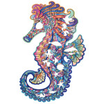 Irregular Three-dimensional Seahorse Shaped Animal Wooden Puzzle