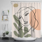 Waterproof And Mildew Proof Shower Digital Perforation-free Printed Bathroom Curtain