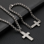 Retro Ornament Personality Stainless Steel Cross Shelf Necklace Bracelet