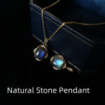 Double-sided Natural Labradorite Amethyst Pendant