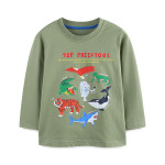 European And American Style Boy's Long-sleeved T-shirt Cartoon Animal Print Children Shirt Autumn