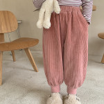 Children's Feet, Close-up Warm Corduroy And Velvet Pants Boys And Girls Leisure