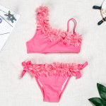 Swimsuit Female Split Baby Pink Lace Swimsuit Wholesale Foreign Trade Cross-Border Children'S Bikini