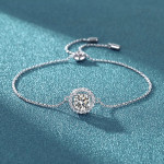 Moissanite One Carat Silver Bracelet