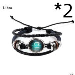 Twelve constellation glass piece couple bracelet