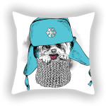 Blue Series Pet Dog Sofa Balcony Car Print Pillow Cover