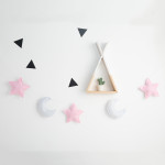 Star Moon Hanging Ornament Children's Room Crib 5 Star Decorations