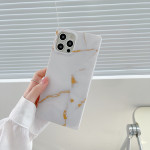 Square Gilt Marble Silicone Straight Edge Phone Case Protector