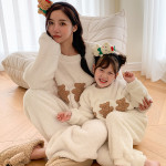 Parent-child Clothing New Fashion Winter Coral Velvet Home Wear Pajama Suit