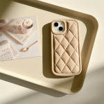 Milk Tea Solid Color Grid Mobile Phone Shell