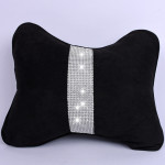 Diamond-Studded Car HeadresNeck Pillow Waist Support Car Interior With Drill Headrest Waist Support Car Supplies Deerskin Velvet Rhinestones