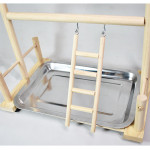 Solid Wood Toy Swing Climbing Ladder Shelf Peony Xuan Double-layer Stainless Steel Food Box