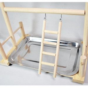 Solid Wood Toy Swing Climbing Ladder Shelf Peony Xuan Double-layer Stainless Steel Food Box