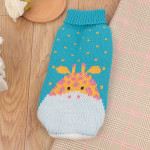 Multi Color Knitting Cat Sweater Lapel Casual