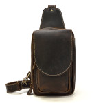 Men's Leather Chest Sports Shoulder Messenger Bag