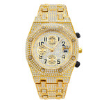 Full Diamond Three-eye Timing Sports Quartz Men's Watch