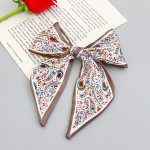 Printed Fabric Bow Ponytail Spring Clip Ladies Outing Headdress Top Clip