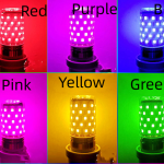 Led Color Bald Strong Color Light Corn Lamp E27E14 Screw Mouth Red Blue Green Pink Light Bulb