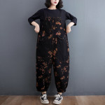 Printed Shoulder Strap Haren Radish Pants Large Loose Jumpsuit Spring And Autumn