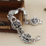 Men's Fashion Metal Round Skull Bracelet