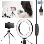 Compatible with Apple, Desktop live tripod 360° rotatable ring light