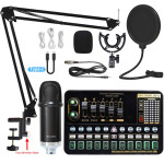 Live Broadcast Sound Card Set With Condenser Microphone