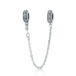 DIY Beaded Bracelet Accessory Safety Chain S925 Sterling Silver With Diamond Simple