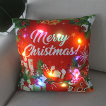 New Christmas Cushion Cover 45x45 Led Light Christmas Decorations For Home Santa Claus Printed Christmas Pillow Case